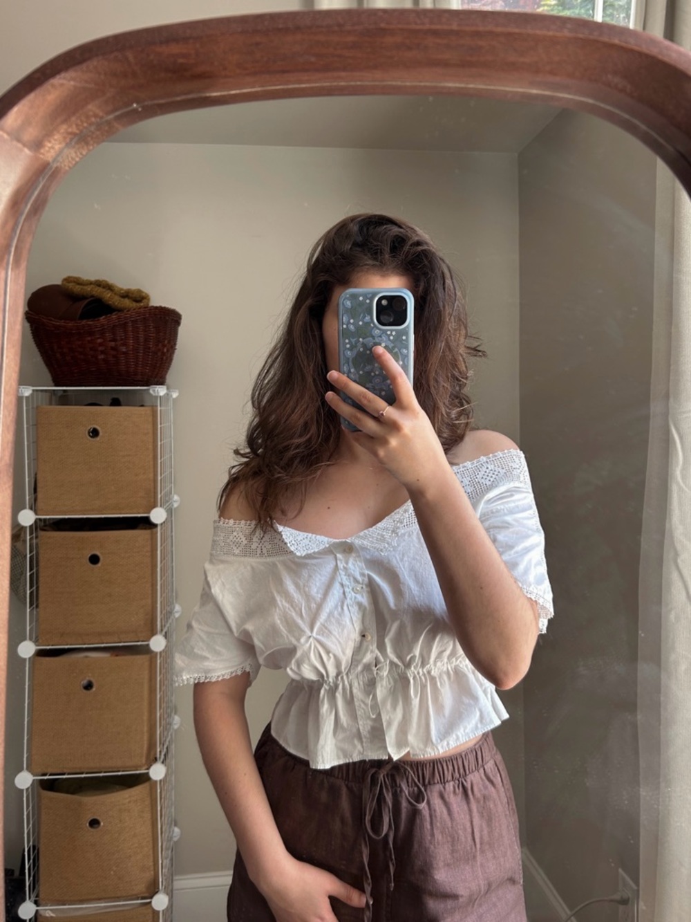 Vintage Edwardian Victorian White Cotton Crochet Corset Cover